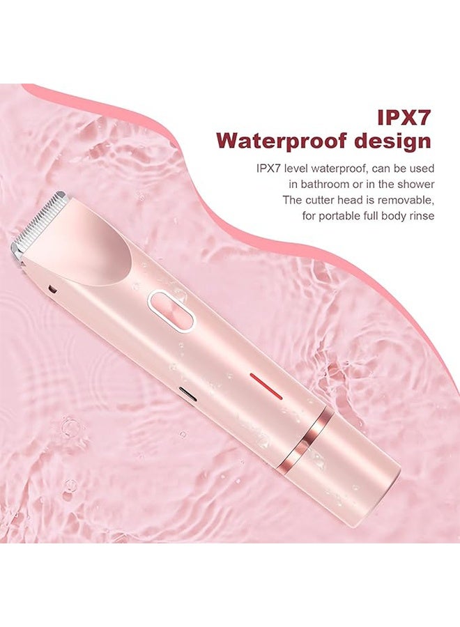 HAVEN 2-in-1 Trimmer & Facial Hair Remover for Women, Double Head Dual Purpose, Wet & Dry Use, Rechargeable Lady Shaver for Face, Upper Lip, Bikini Area & Body - Pink - Image 5